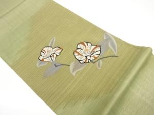 紗 椿模様織出し袋帯